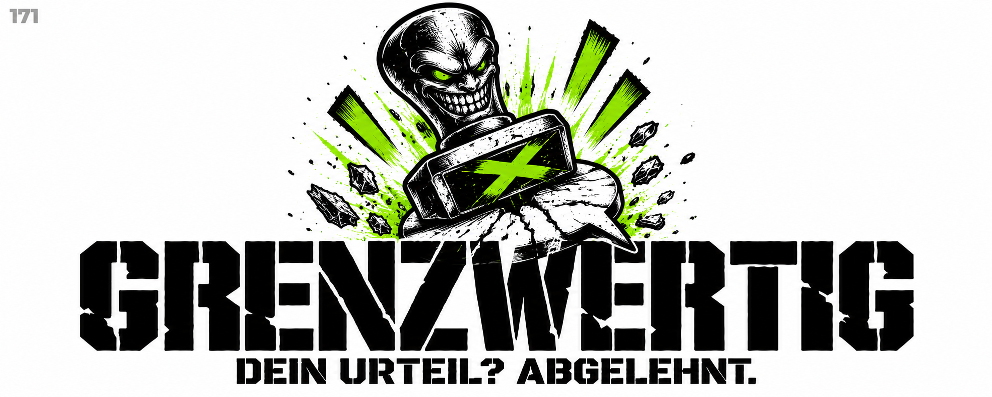 Stempel mit grünem Kreuz: DEIN URTEIL? ABGELEHNT.